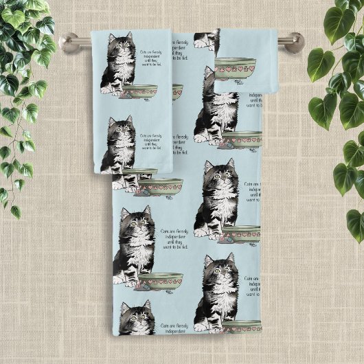 Independent Kitten Bowl Funny Badhandtuch Set