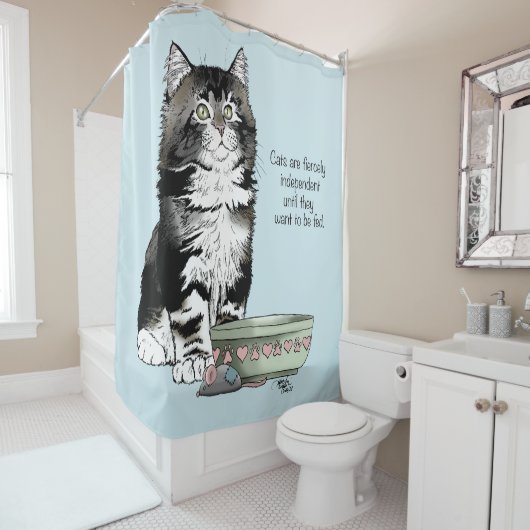 Independent Kitten Bowl Funny Duschvorhang (Beispiel)