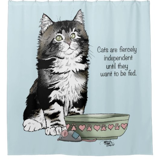 Independent Kitten Bowl Funny Duschvorhang (Vorderseite)