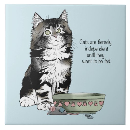 Independent Kitten Bowl Funny Fliese (Vorderseite)