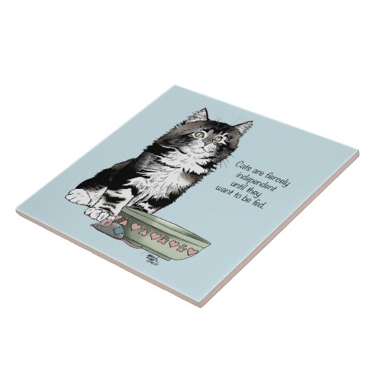 Independent Kitten Bowl Funny Fliese (Seite)