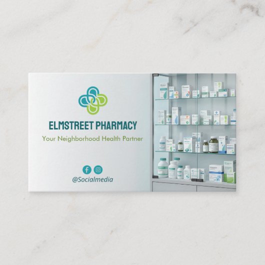 Independent Pharmacy | Modern Minimalist Barcode Visitenkarte (Vorderseite)