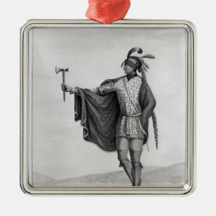 Inder der Nation von Kaskaskia Silbernes Ornament
