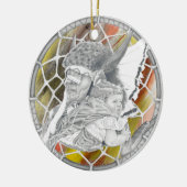 Inder mit Baby Keramik Ornament (Links)