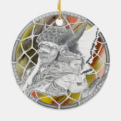 Inder mit Baby Keramik Ornament (Hinten)