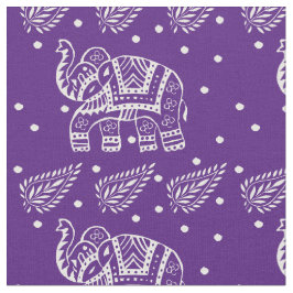 Inder Paisley und Elefant Block-Druck lila Stoff