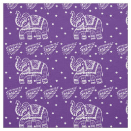 Inder Paisley und Elefant Block-Druck lila Stoff