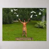 Inder und Tauben mit Sprichwörtern Poster (Vorne)