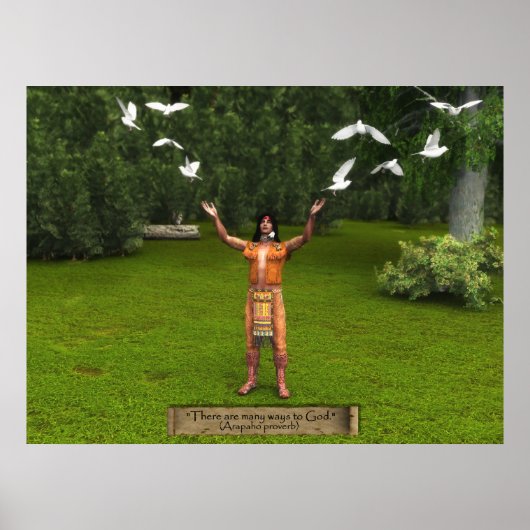 Inder und Tauben mit Sprichwörtern Poster (Vorne)