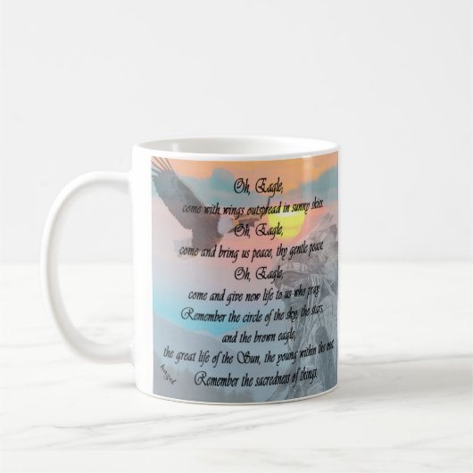 Inder, Ureinwohner-Eagle-Gebets-Becher Kaffeetasse (Links)