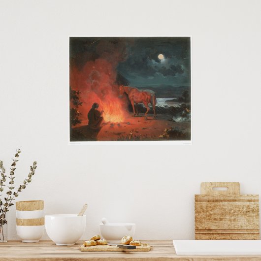 Inder von einem Campfire (0744A) Poster (Küche)