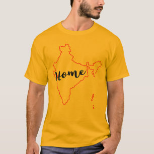 Inderindien-Kartenindien-Zuhause-T - Shirt-Entwurf T-Shirt