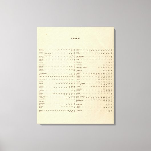 Index eines historischen Atlas Leinwanddruck (Vorderseite)