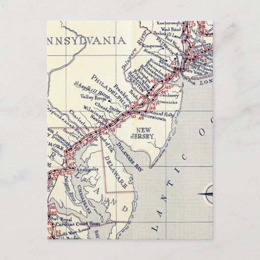 Index für die Teller in der Erhebung der Straßen Postkarte (Vorderseite)