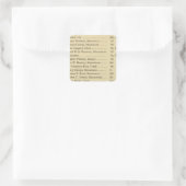 Index Grüner Friedhof Quadratischer Aufkleber (Tasche)