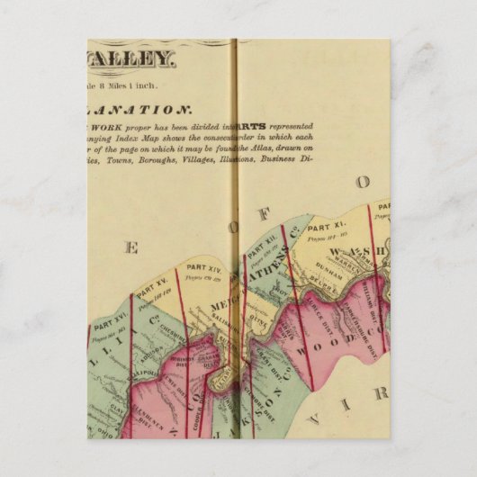 Index-Karte für Atlas des oberen Ohio Postkarte (Vorderseite)