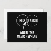 Index Match, wo die Magie passiert Postkarte (Vorne/Hinten)