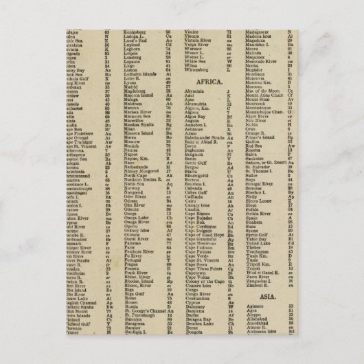 Index Moderne Atlas Postkarte (Vorderseite)