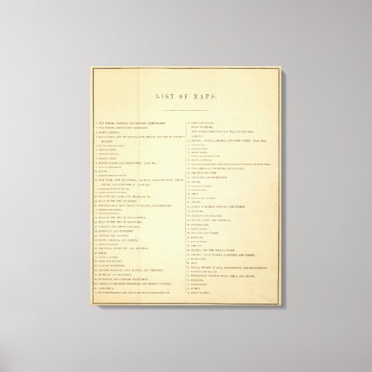 Index Neuer allgemeiner Atlas 2 Leinwanddruck (Vorderseite)