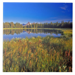 Index Peak spiegelt sich im Mud Lake an der Fliese