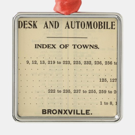 Index-Städte, Bronxville Ornament Aus Metall (Vorne)