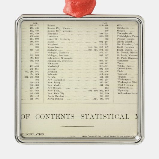 Indexierter Atlas der Welt Vereinigte Staaten Silbernes Ornament (Vorne)