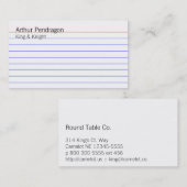 Indexkarte Visitenkarte (Vorne/Hinten)