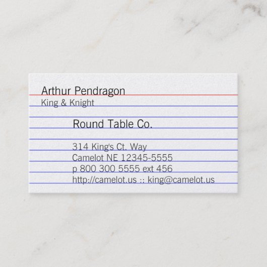 Indexkarte Visitenkarte (Vorderseite)