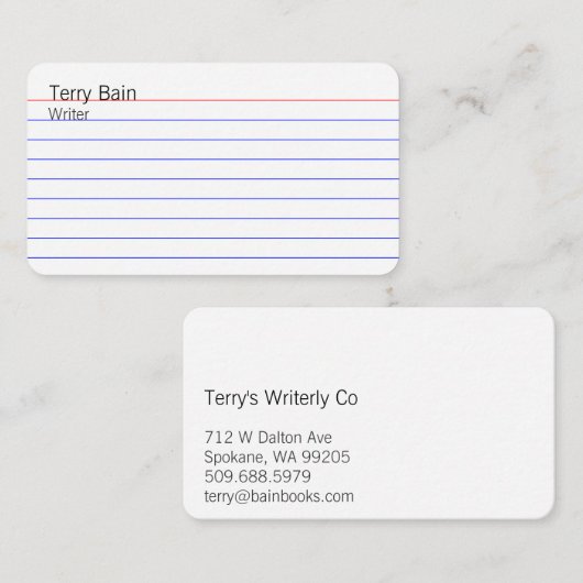 Indexkarte Visitenkarte (Vorne/Hinten)