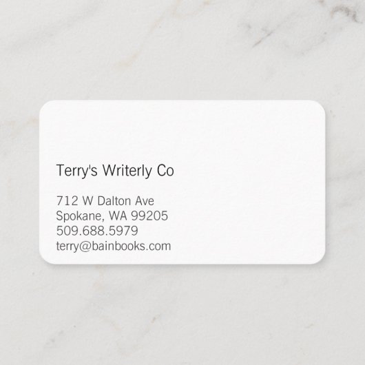 Indexkarte Visitenkarte (Rückseite)