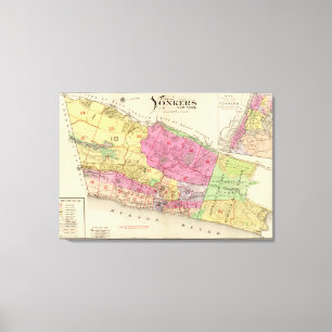 Indexkarte Yonkers Atlas Leinwanddruck