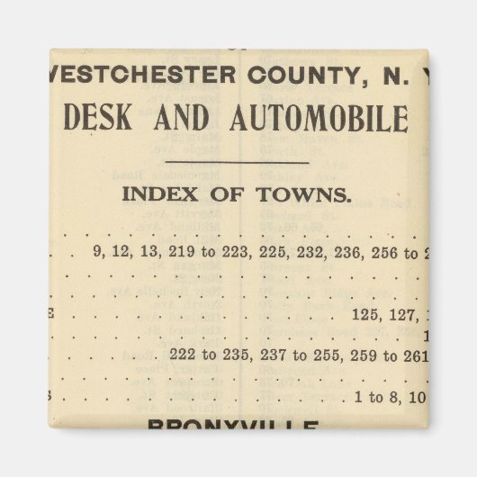 Indexstädte, Bronxville Magnet (Vorne)