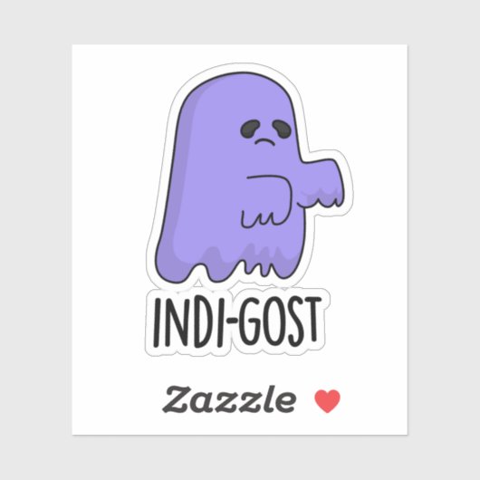 Indi-gost Funny Halloween Indigo Ghost Pun Aufkleber (Blatt)