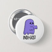 Indi-gost Funny Halloween Indigo Ghost Pun Button (Vorne & Hinten)