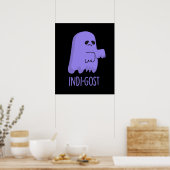 Indi-gost Funny Halloween Indigo Ghost Pun Dark BG Poster (Küche)