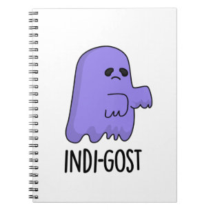 Indi-gost Funny Halloween Indigo Ghost Pun Notizblock