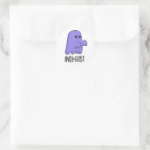 Indi-gost Funny Halloween Indigo Ghost Pun Runder Aufkleber (Tasche)