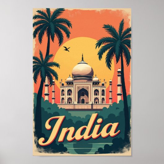 India – 70s Retro Travel Aesthetic Poster (Vorne)