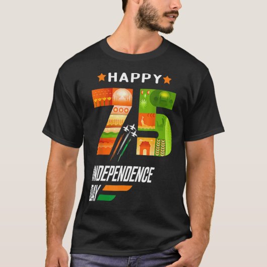 India 75th Independence Day India Independence Day T-Shirt (Vorderseite)