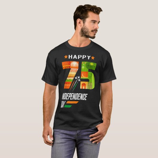 India 75th Independence Day India Independence Day T-Shirt (Vorne ganz)