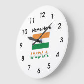 India and Indian Flag with Your Name Große Wanduhr (Winkel)