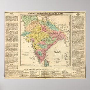 India Battles and Seiges Chonology Map Poster
