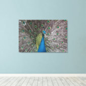 India Blue Peacock Triptych-Leinwand Leinwanddruck (Insitu (Holzboden))
