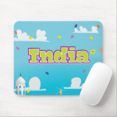 India Cartoon Travel Print. Mousepad (Mit Mouse)