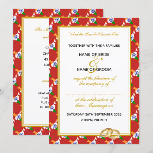 INDIA Christlich Celebration Wedding RED Einladung