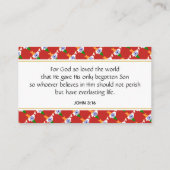 INDIA Christliche Schrift John 3:16 RED Visitenkarte (Rückseite)