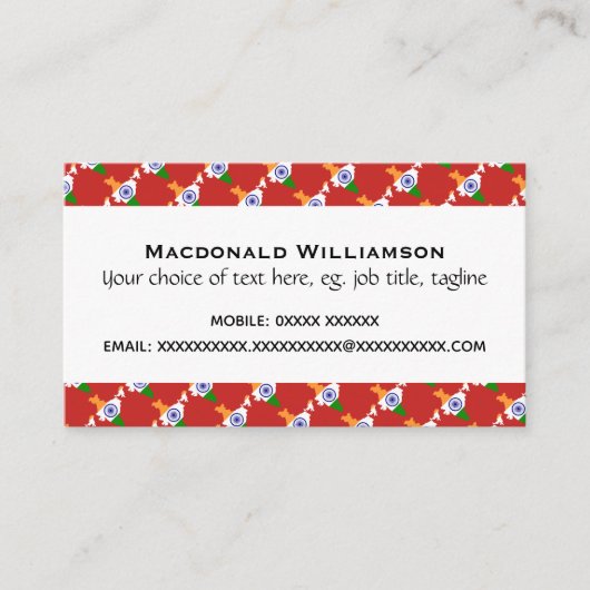 INDIA Christliche Schrift John 3:16 RED Visitenkarte (Vorderseite)