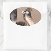 India Cobra Ovaler Aufkleber (Tasche)