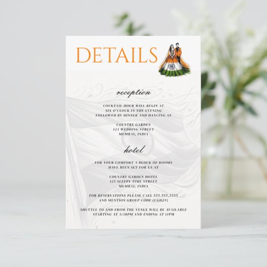 India Couple Begleitkarte (Stehend Vorderseite)