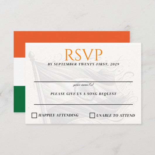 India Couple RSVP Karte (Vorne/Hinten)
